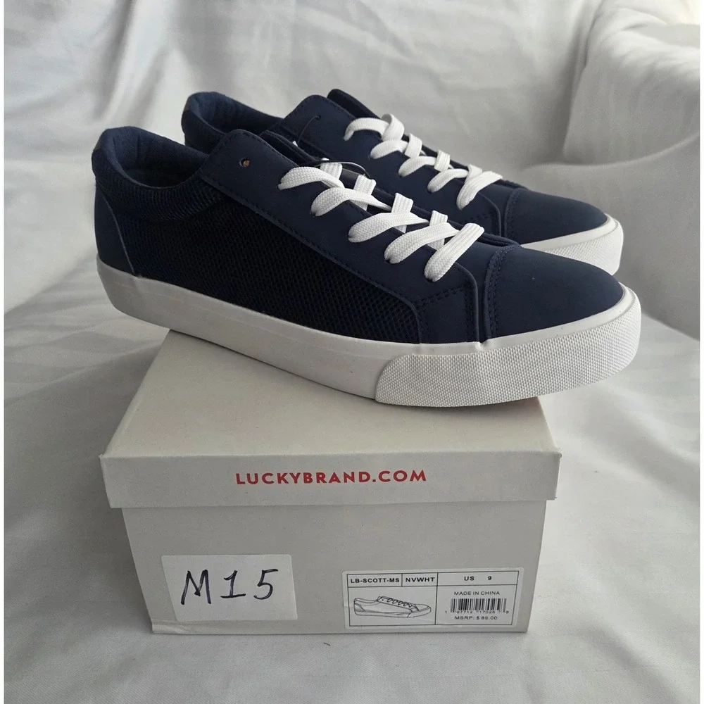 Lucky Brand Mens Navy Blue Mesh Low Top‎ Sneakers Navy  New Size 9